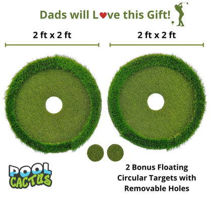 Pool Cactus Floating Golf Green Set with 60 Multi Colored Floating Golf Balls Perfect Gift Idea for Golfers - Pool Cactus