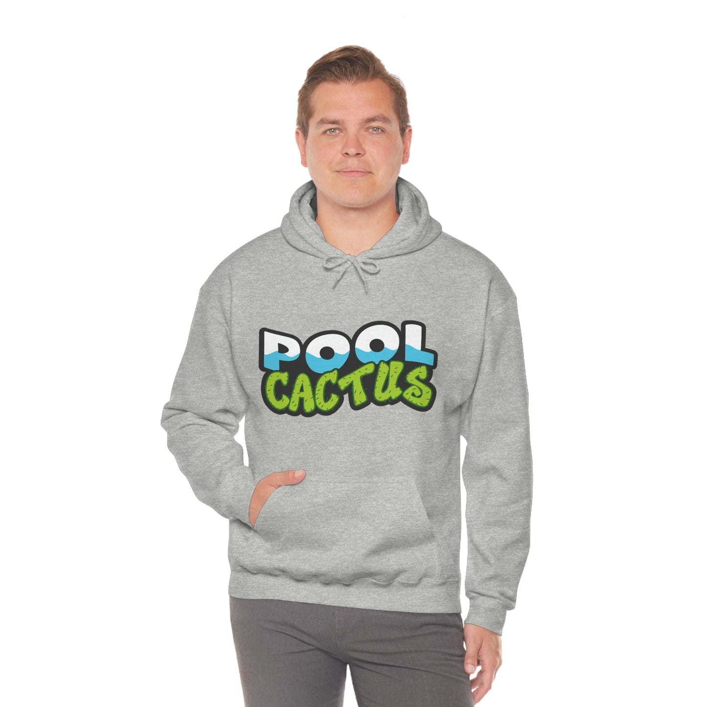 Unisex Heavy Blend Hooded Plush Sweatshirt with Pool Cactus Logo Design - Pool Cactus