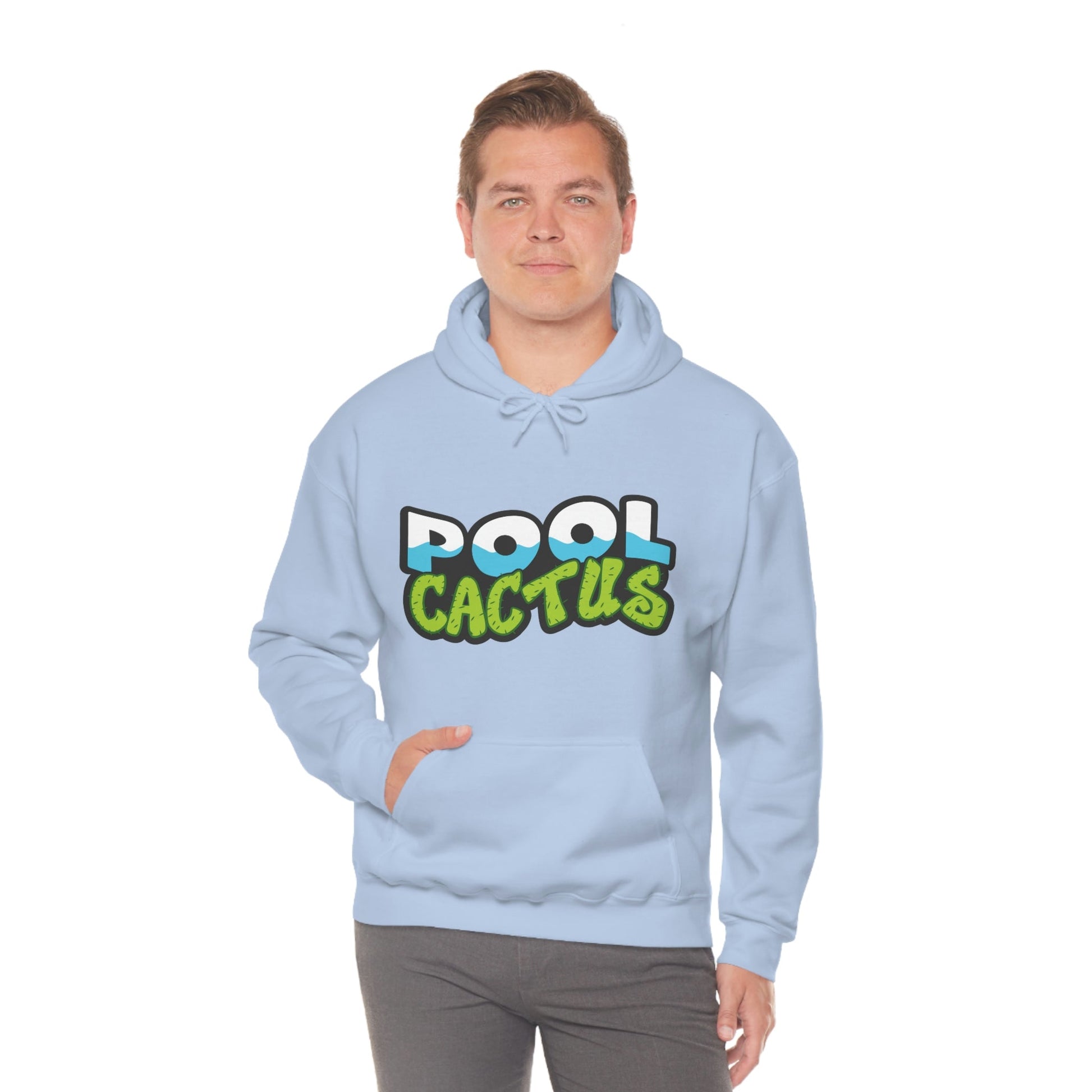 Unisex Heavy Blend Hooded Plush Sweatshirt with Pool Cactus Logo Design - Pool Cactus