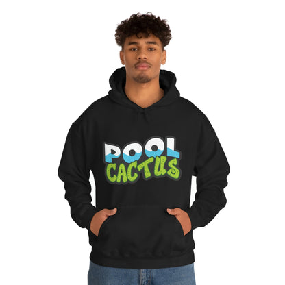 Unisex Heavy Blend Hooded Plush Sweatshirt with Pool Cactus Logo Design - Pool Cactus