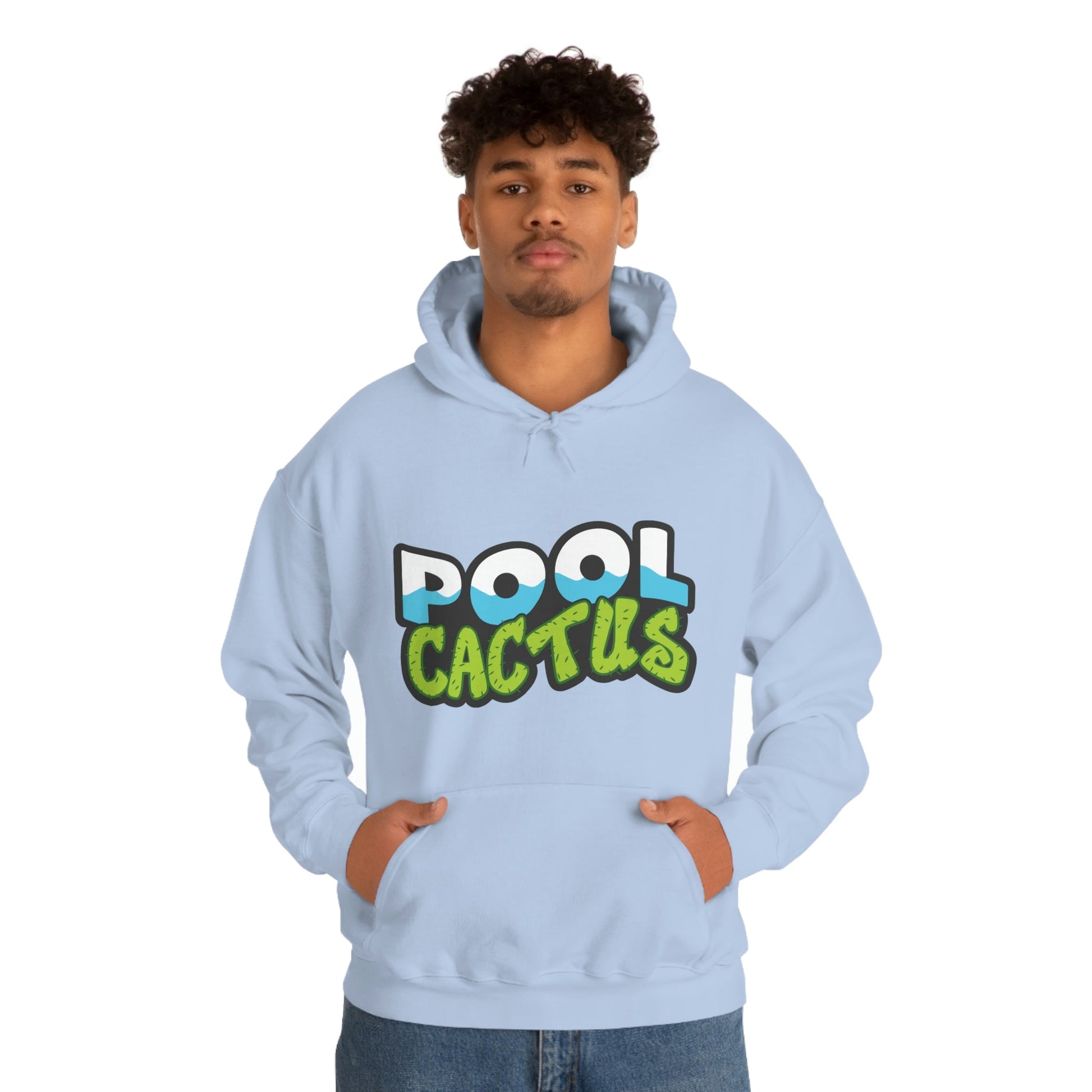 Unisex Heavy Blend Hooded Plush Sweatshirt with Pool Cactus Logo Design - Pool Cactus