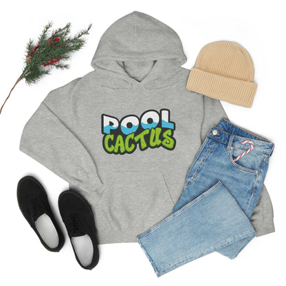 Unisex Heavy Blend Hooded Plush Sweatshirt with Pool Cactus Logo Design - Pool Cactus